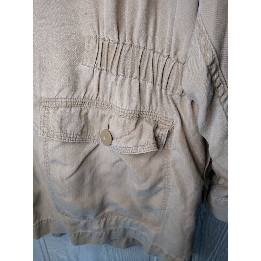 Banana Republic Safari Womens M Shirt Jacket Long Sleeve Button Front Tan - Picture 3 of 9